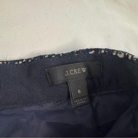 J. Crew Faux-Wrap Pencil Skirt Metallic Tweed Size 6 Wool Blend Preppy Career - Picture 3 of 8